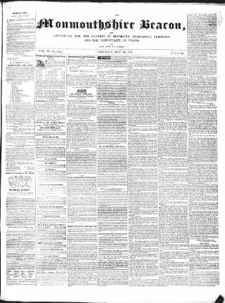 cover page of Monmouthshire Beacon published on May 13, 1848